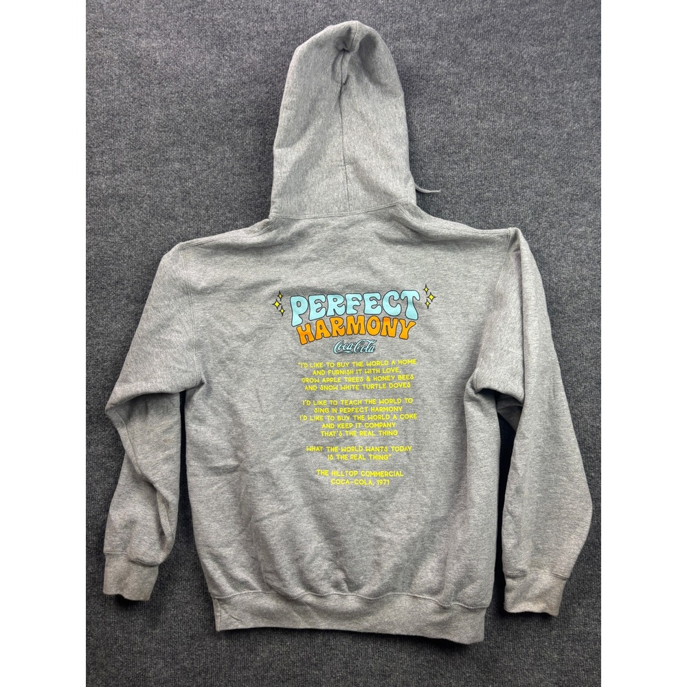 Coca-Cola Hoodie Mens L Gray 1971 Unity Collection Perfect Harmony Graphic - Picture 8 of 9
